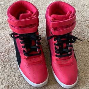 Puma Hot Pink High Top/Wedge tennis Shoes